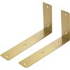 XIAODANKE Staffe per Mensole in Acciaio Inossidabile D'oro Supporto in Metallo Pesanti Reggimensole Flottante ad Angolo Retto a Forma di L Spessore 3mm per Cucina, Negozio, 2 Pz (173 × 100mm)