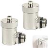 MIGUBIGU 2PCS Valvola Termosifone 1/2,Valvola di Sfogo Aria Automatica DN15 | Valvole Termosifoni 1/2 in Ottone per Impianti di Riscaldamento e Caldaie, Fino a 10 Bar, Temperatura di Lavoro di 95°C