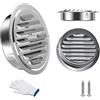 Generico Griglia di Ventilazione Esterna, Copertura Sfiato Muro Rotonda | Tappo per Tubo Cappa Cucina in Acciaio Inox con Lamelle Antipioggia e Rete, Scarico Garage(110mm/4.3in)