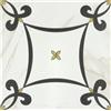 Generico Stock Ceramiche Rosone disegno in gres porcellanato effetto marmo calacatta incisa a laser marca Marazzi Design Floreale con Motivi Neri e Dorati, 59,7 x 59,7 cm