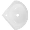 HOMOCONO Lavabo ad Angolo in Plastico Triangolare a Parete Bianco Bagno | Lavabo Camper, Lavamani Angolare con Foro Rubinetto, Salvaspazio per Bagni e Balconi, Installazione Facile