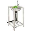 Goddlgjik Lavandino da Esterno acciaio inox 42x37x82CM Lavello Campeggio | Carico 50KG, Con360° Rubinetto, Tubi di Alimentazione e Scarico, per campeggio, camper, giardino