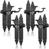 Bwintech 4 Set di Maniglie con Chiusura a Leva Stile Retro in Alluminio Nero su Piastra Posteriore in Ferro,Ferramenta per Chiusura,Adatto per Porte Interne ed Esterne e Porte in Legno