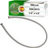 ONIX TECH Tubo Corazzato 100 cm Femmina 1/2" x Maschio 1/2" DN8 DE13 - Tubo Flessibile Realizzato in Acciaio Inox Temperatura max 70°C Pressione Esercizio 10 bar - MADE IN SPAIN - Garanzia di 5 Anni - ONIX TECH