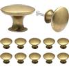 TNLQWZ 12 Pomelli per Mobili Vintage, Pomelli per Cassetti Color Ottone, 30 mm | Maniglie per Mobili in Lega di Zinco con Viti per Cucina, Armadio e Bagno