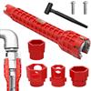 MUYAPAY Chiave per Rubinetto, 14 in 1 Chiave per Rubinetto Sottolavello | Installatore di Rubinetti Multifunzionale Asto Tap Multifunzionale Per Lavandino Lavandino Cucina Sanitaria