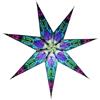 YEPSIO Paper Star - Paralume a 7 punte, con stella di carta, grande 60 cm, decorazione da appendere per Natale, matrimonio, casa, festa di compleanno, glitter, verde mare, rosso, multi 7 001