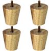 JIAOLUN123 4 Gambe per Mobili in Legno Piedini per Mobili in Rovere Conico Cabinet Piedi del Divano Tavolo Letto Armadio Cabinet Armadietto Guardaroba Vite M10(8CM)