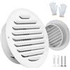 Generic Griglia di Aerazione Rotonda in Acciaio, Griglia di Ventilazione 60-300mm | Presa D'aria Tonda per Bagno Cucina Ufficio Parete Soffitto, Copertura di Ventilazione con Zanzariera(Bianco,60mm=2.4in)