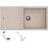 Fhuller Lavello Incasso GRANITO Avena FHULLER STPU1001GAV100X50 1 Vasca H 20 + Gocciolatoio REVERSIBILE Base Minimo 60, Foro 98x48. Di Serie: piletta 3,5 Sifone in Composito Ultramaterico Fragranite Granitek