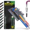 HitScrews 20 Pezzi Set di Chiavi a Brugola Medie Codificate a Colori | Acciaio S2 Metriche Chiavi Esagonali a L 1.5-10mm con Inserti PH SL Torx & Adattatore, per Bici Moto & Fai da Te