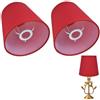 Cyrank Set di 2 paralumi piccoli, lampadario Mini paralume paralumi per lampade Paralume in tessuto a barilotto per lampada da tavolo e da terra(Rosso)