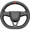 EHWLFVX Coprivolante Per Tesla Per Model 3 Per Highland 2023 2024 2025 Coprivolante Auto Similpelle Intrecciata(Black Thread)