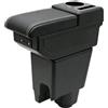 KAERGK Bracciolo Auto Compatibile con Fiat Fiorino 2008-2024 | Vano Portaoggetti a Doppio Strato, 4 Porte USB + 2 Porte USB-C, con Portabicchieri, Facile da Montare, Linea Bianca