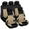 XJQHK Auto Set Coprisedili per Jeep Wrangler 2006-2010, Traspirante Antiscivolo Anteriore Posteriore Set Completo Sedile Protezione Interni Accessori,B-Beige