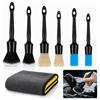 Kehigovi Set 6 Pennelli Detailing Auto Incluso Panno Pulizia, Pennello Pulizia Auto | Spazzola per Cerchi per Pulizia Auto Interni Esterni, Motore, Ruote, Mobili, Tastiere