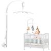 Snugory Supporto Giostrina Lettino Regolabile Culla Braccio Mobile con Carillon Meccanico Giostrina per Culla Neonato e Bambini
