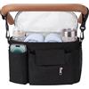 SINRAD Organizer universale per passeggino, borsa impermeabile per passeggino, accessori per pannolini e cellulari, tracolla e accessori