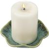 QUARKZMAN Portacandele In Ceramica Da 4 Pollici Vassoio Per Candeline Porta Incenso Piatto Per Candele Per Aromaterapia Matrimonio Decorazione Casa Rustica Vintage Verde Foglia Di Loto