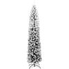 vidaXL Albero di Natale con Neve Decorazione Natalizia Addobbi Feste Abete Sintetico Festoni Ornamenti Artificiale Sottile Verde 240 cm in PVC