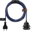 Hoopzi Bala Lampada Decorativa da Appendere, Fissare o Avvolgere | Cavo elettrico in tessuto da 4,5 m, portalampada E27, spina e interruttore, sospensione, colore blu navy