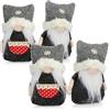com-four® 4x coppia premium di elfi di Natale taglia S per la decorazione | Figure del Polo Nord come decorazione invernale - sgabello con bordo come decorazione della stanza