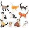 MotiveTech 10 Pezzi Statuine di Gatti Assortiti Gatti in Miniatura Mini Gatto in Miniatura per Collezionisti, Bambini, Scrivania, Mensole, Diorami