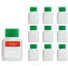 Octopus 10 x 50 ml Bottiglie plastica di HDPE con Tappi di Vite Verde