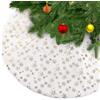 KONVINIT Peluche Gonna Albero di Natale bianco Finta Pelliccia Gonne Alberi | Natale Copertura della Base Albero Tappeto albero di natale rosso, gonna albero di natale, copertura base albero natale