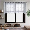 BOYOUTH Tende corte in voile con tasca per asta, motivo floreale e farfalla ricamato, per cucina, bar, colore bianco, 130 x 45 cm, 1 pannello