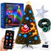 WANWEN Luci Smart Animate per Albero di Natale, Luci Natale Esterno e Interno DIY Controllo APP/Telecomando, Luci Albero di Natale Smart RGB, Intensité, Personnalisables, Port USB (2.4m-256lights)