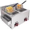 DJXLMN Friggitrice a Gas Professionale Doppia, in Acciaio Inox con cestello, per ristoranti e cucine domestiche
