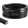 Keltorio Profilo LED in silicone nero, 5 m, pannello acustico, striscia LED flessibile IP65, impermeabile, diffusore a canale, profilo in silicone per soffitto, parete, TV, pannello acustico, illuminazione fai