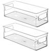 Xrten Organizer per Frigorifero Set di 2, Contenitori Frigorifero Salvaspazio, Contenitori Alimentari Organizer, per Cucina, Cosmetici, Frigorifero, Armadi, Forniture per Ufficio