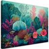 Feeby Quadro su Tela Non Tessuta - Stampa Su Tela - Barriera corallina Piante marine - 60x40 cm - Decorazione Murale - Moderno Soggiorno - quadri moderni soggiorno - poster