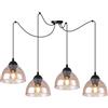 Light Home LH Lampadario a sospensione a ragno con veneziana per la casa - Lampada da soffitto moderna per camera da letto soggiorno e cucina in stile loft moderno - metallo - E27 con 4 punti luce - Paralume in