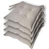casaviva® Set 4 Cuscini Sedia Arredo Plus 4 Impunture con Lacci Effetto Velluto Extra cm 40 x 40 Antimacchia (Beige)
