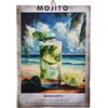 KUSTOM ART Quadro da Parete Sagomato Serie Pubblicità Vintage Cocktail Mojito Ricetta Stampa su Legno 25x18cm
