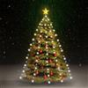 Homgoday Rete di Luce per Albero di Natale 180 LED Bianco Freddo 180 cm, Decorazioni Natalizie, Albero di Natale, Natale Artificiale Sottile Supporto