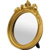 Bitray Specchio da parete decorativo vintage da appendere, diametro 10,7 cm, piccolo specchio rotondo dorato