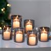 Hewory Portacandele in vetro Decorazione da tavolo per esterni: Hewory 6 pezzi Nero Portacandele Per il soggiorno moderno Decorazione da tavolo Portacandele Cilindro di vetro per candele