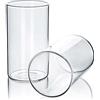 Tuuters 2 portacandele in vetro con fondo (120 x Ø 70 mm) cilindro | Vetro per candele 7cm di diametro, borosilicato 3.3, resistente al calore, portacandele per candele, tealight, lumini