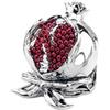Albalù Italia Albalù Melograno Portafortuna in Resina Argentata Frutto Rosso 8x10x8 cm - Soprammobile Feng Shui Buona Fortuna Idea Regalo Casa Made in Italy