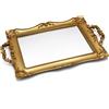 Tstarer Vassoio a specchio quadrato con cornice in oro antico, organizer per gioielli e cosmetici per comò, quadrato, 24,1 cm di larghezza x 36,8 cm di lunghezza (dorato)