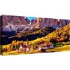canvashop Quadro Montagna Dolomiti Santa Maddalena Cm 120X60 | Stampa Su Tela, Quadri Moderni, Soggiorno, Natura