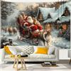 Chickwin Arazzo da Parete 3D Natalizio Arazzo, Parete per Camino Arazzo da Parete Grande Telo Natalizio per Parete Decorazione da Parete Decorazioni Natalizie (200x150cm,Slitta)