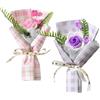 FOSDICK Mini Bouquet Fiori Finti Uncinetto, Mazzo Di Fiori Rose Uncinetto | Rosa e Viola Bouquet di Rose Finte Uncinetto, Fatto a Mano, Idee Regalo Donna Compleanno, Natale, San Valentino, Matrimonio