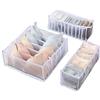 ZHAOXX Divisori per Organizer per Cassetti per Biancheria Intima, Armadietti per Armadietti Pieghevoli Scatole per Intimo per Reggiseno, Calzini, Cravatte E Sciarpe 6+7+11 Compartments White