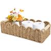 BlyeMichdi Cesto di Portaoggetti Intrecciato con Maniglia, Cesto Vimini Portaoggetti, Scatola di Stoccaggio del Bagno, 34.5x16x10 cm Cesta Paglia Intrecciata per Bagno Cucina, per Carta Igienica sali Profumati