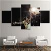 MPPSU Poster Di Lebron James 5 Pezzi HD Modulari Canvas Quadri Decorazioni Per La Casa Stampe Su Tela Poster Quadri Moderni Soggiorno Quadro Moderno Camera Da Letto (Con Cornice) 100X50Cm